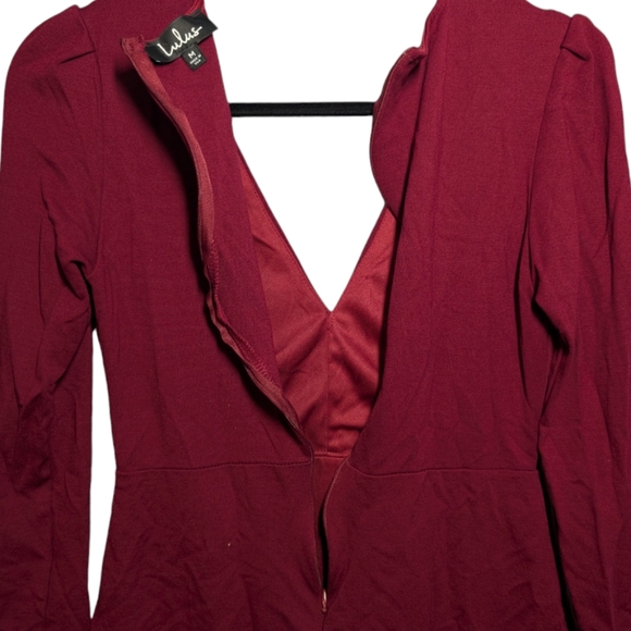 Lulus Red Long Sleeve Deep V-Neck Dress ❤️✨ - Picture 11 of 13